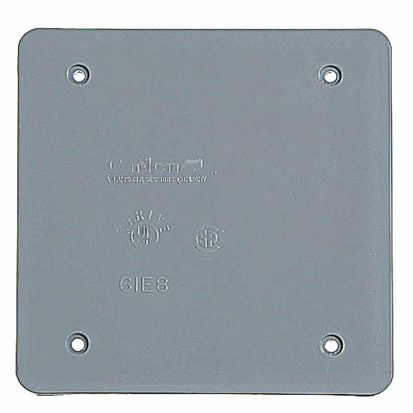 Thomas & Betts Carlon® E9802CN-CAR Blank Weatherproof Non-Metallic UV Resistant Device Box Cover, Polycarbonate